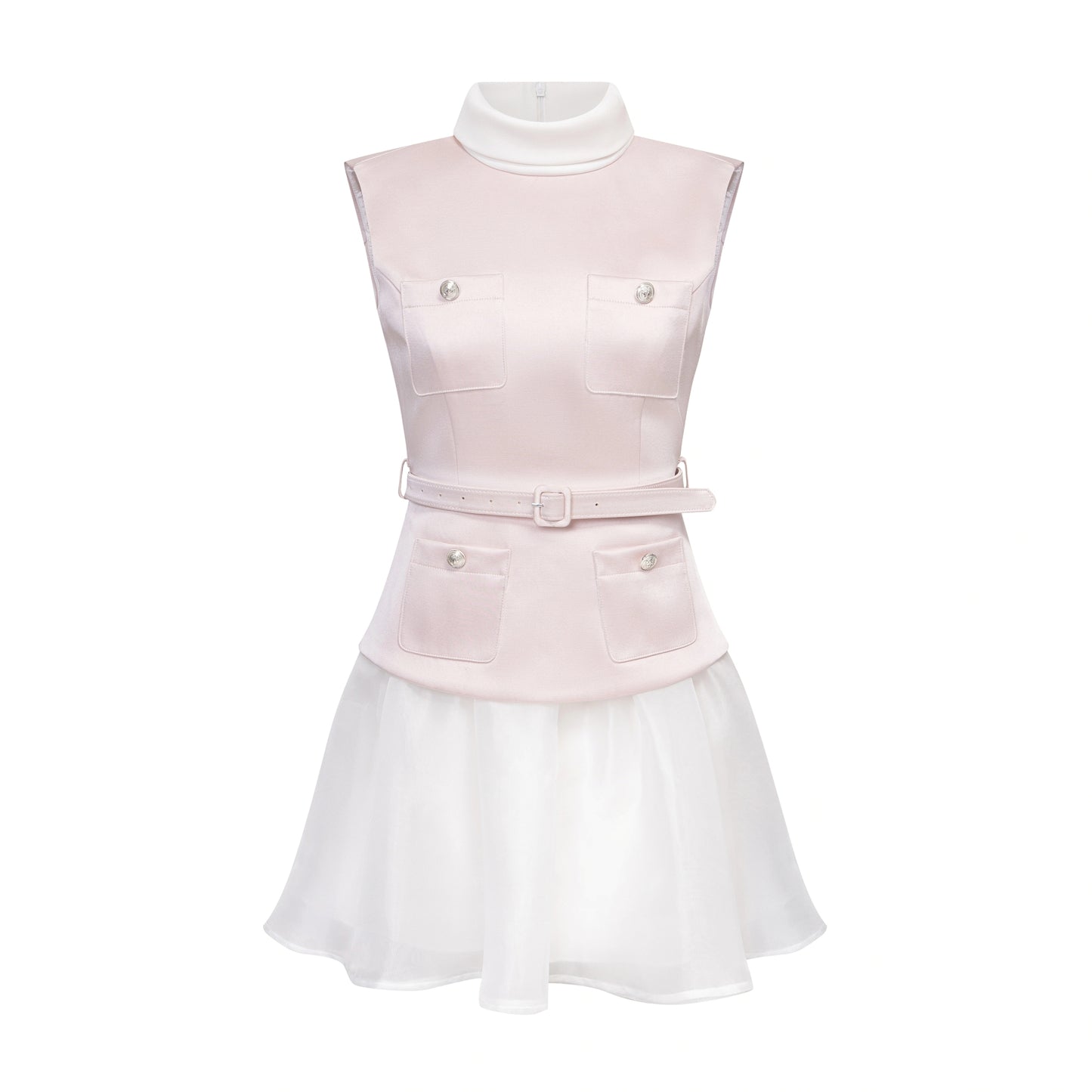 Pink Satin Puffy Daughter Dress