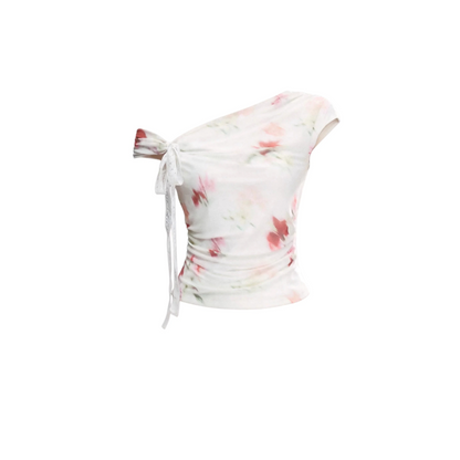 Floral Mesh Off-Shoulder Top Set-Up