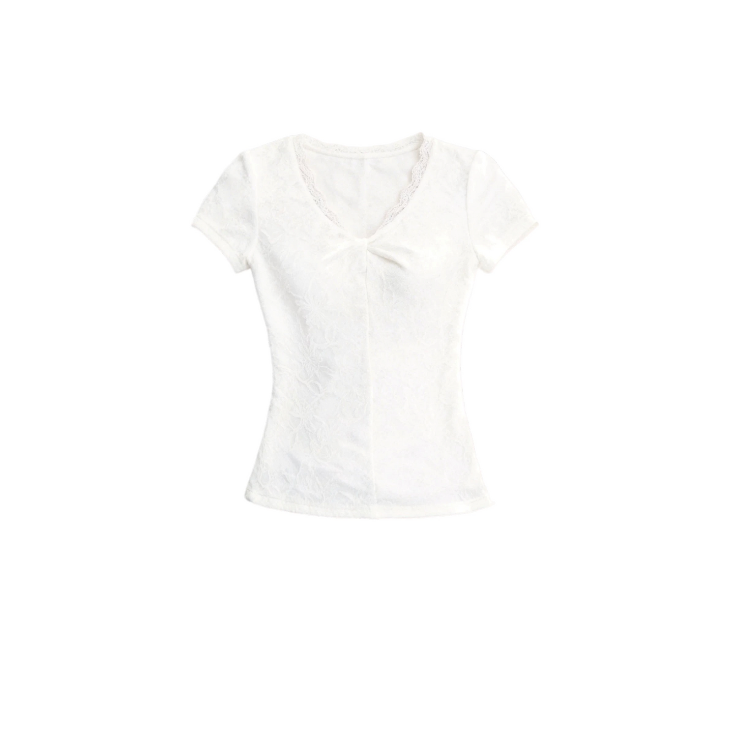V-Neck Jacquard Textured Top
