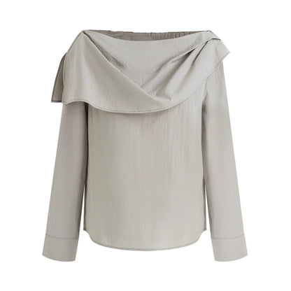 Double-Neck Slanted Shoulder Shirt