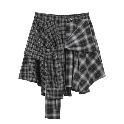 Deconstructed Street Plaid Skirt
