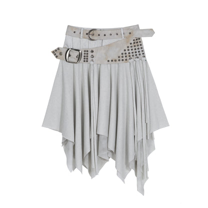 Irregular Multi Layer Rivet Skirt