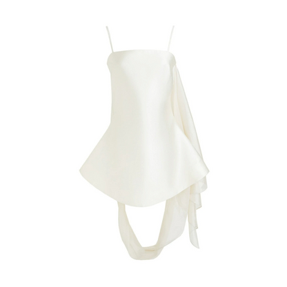 French Off-Shoulder Spaghetti Dress