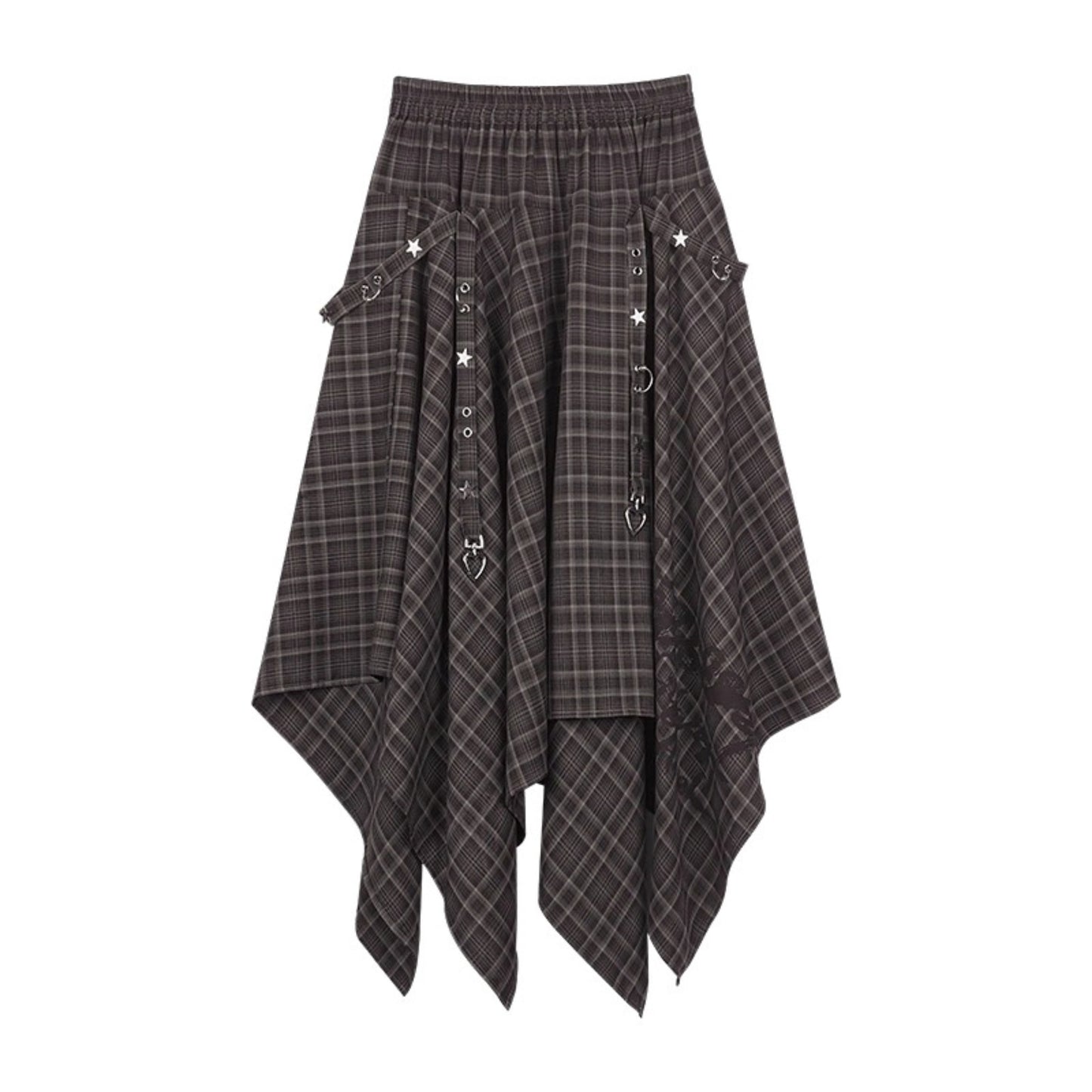 Fighting Spirit Brown Plaid Print Skirt