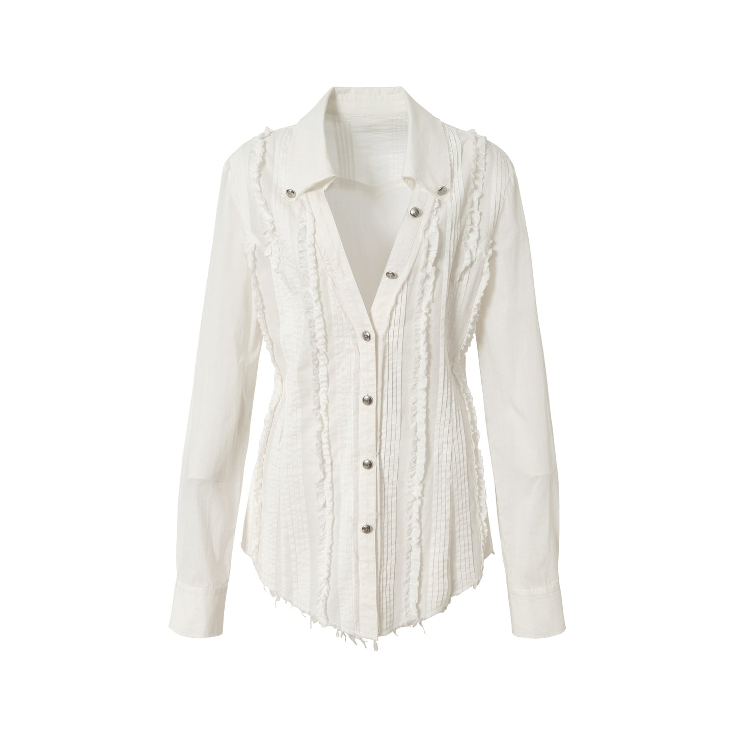 Vintage Lace V-Neck Bubble Sleeve Shirt