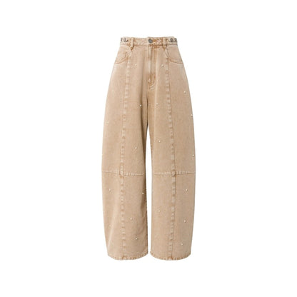 Washed Nail Beads Loose Scimitar Jeans