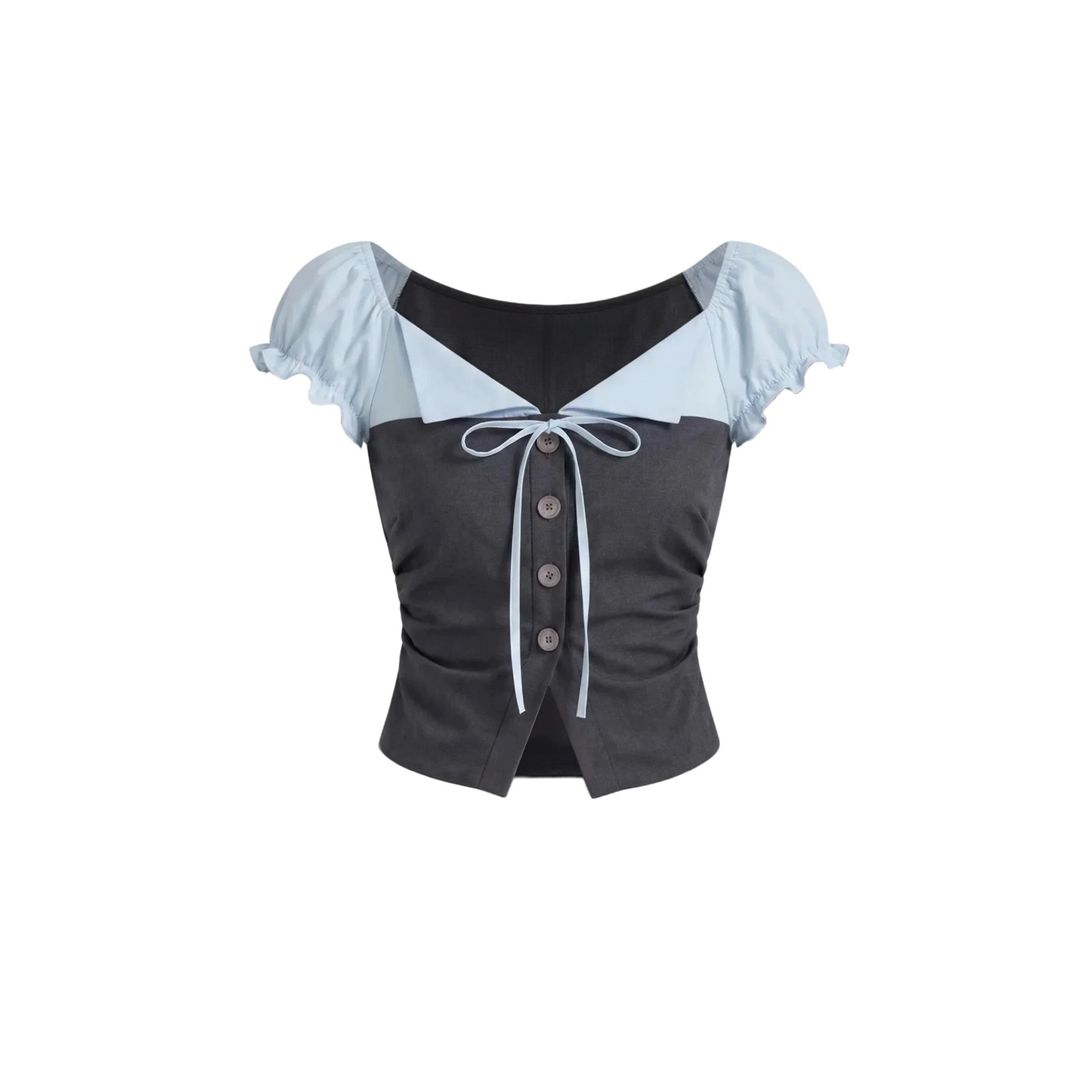 Color-Block Patchwork Top and Pants Set-Up