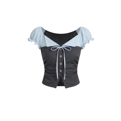 Color-Block Patchwork Top and Pants Set-Up