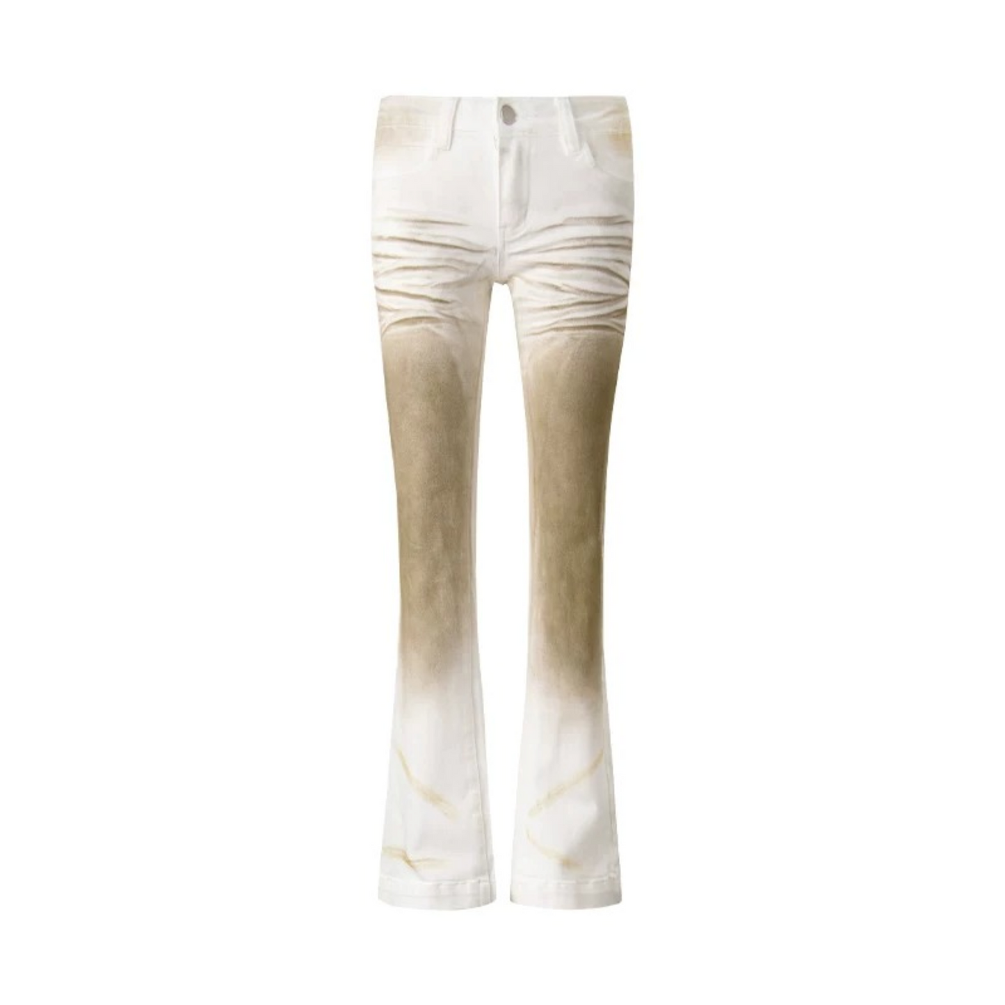 Distressed Gradient Low-Waist Jeans