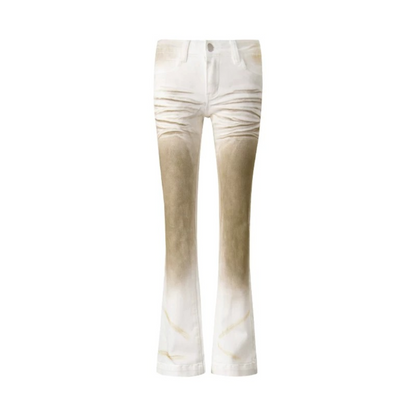 Distressed Gradient Low-Waist Jeans