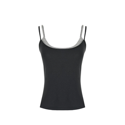 Color-Blocked Knit Camisole and Pants Set-Up