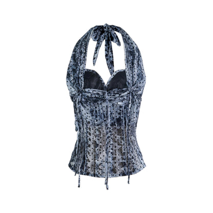 Leopard Chiffon Halterneck Camisole