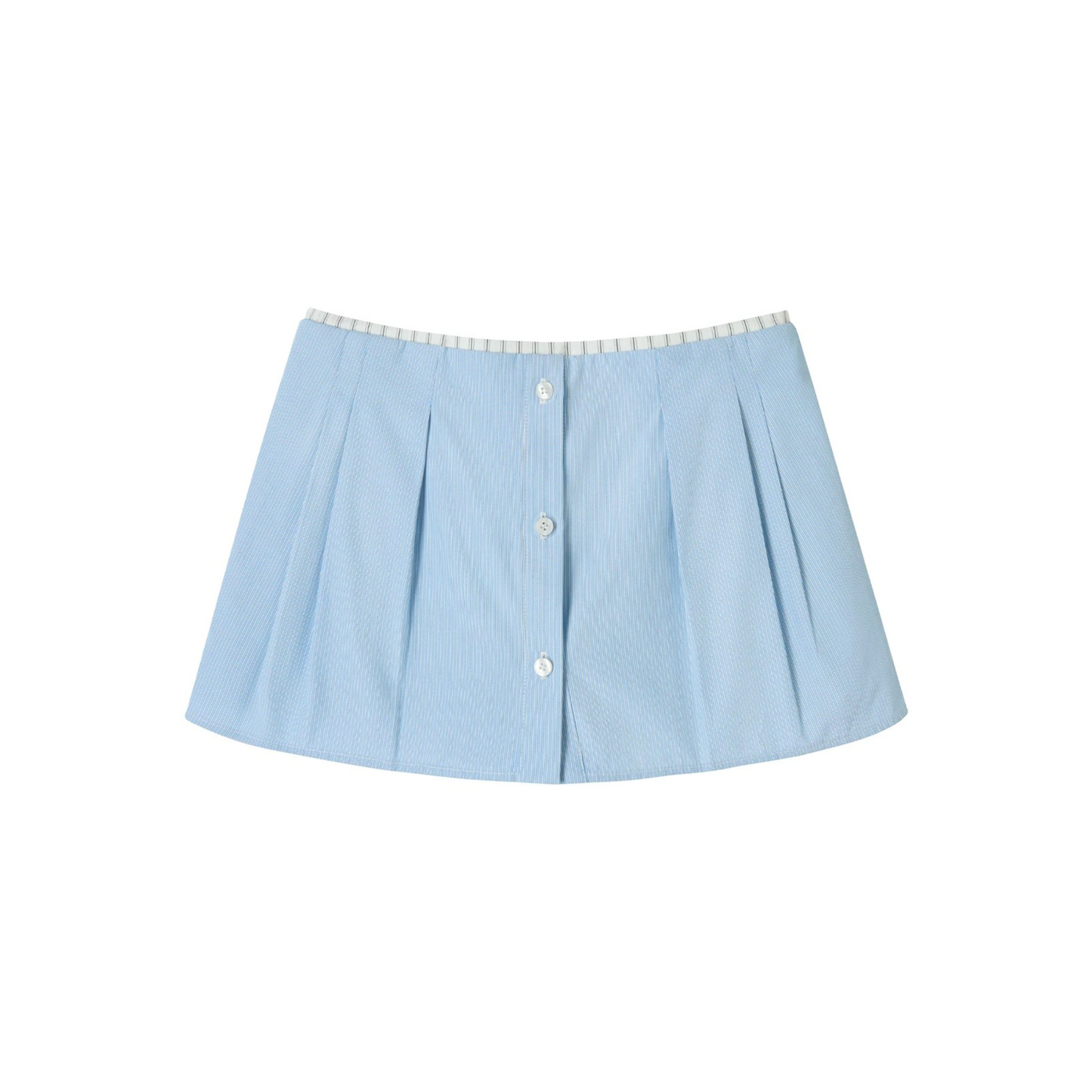 Blue Striped Lace Blouse Set-Up