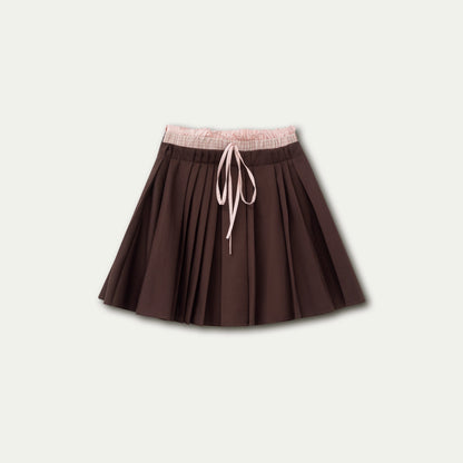 Spliced Waist Collegiate Skirt