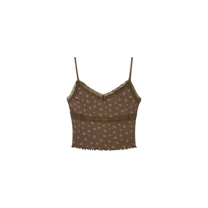 Short Floral Cardigan And Camisole