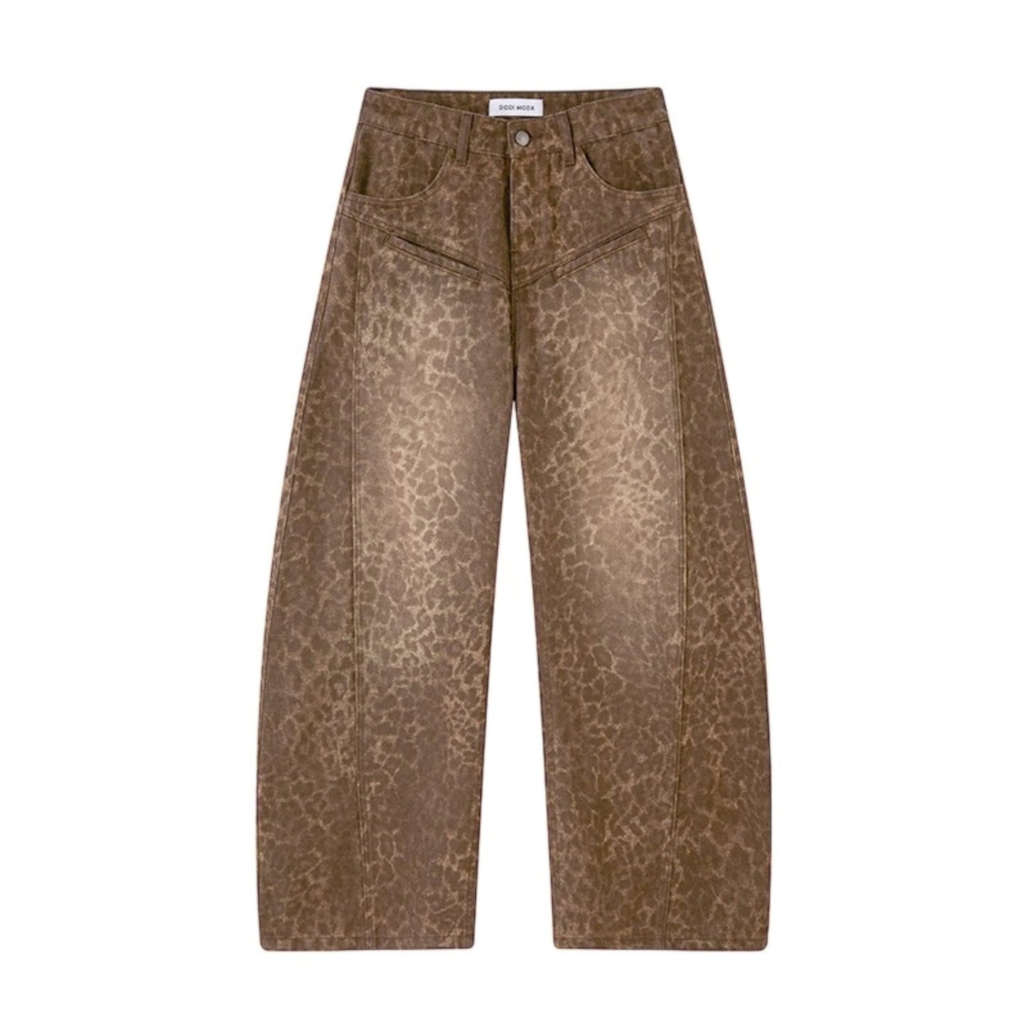 Leopard Print Straight Loose Pants