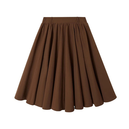 Elegant Pleated Midi Length Skirt
