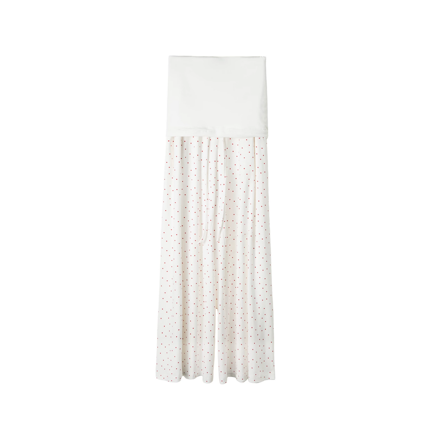 Retro Polka Dot Foldable Strapless Wide Leg Trousers