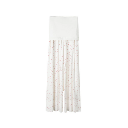 Retro Polka Dot Foldable Strapless Wide Leg Trousers