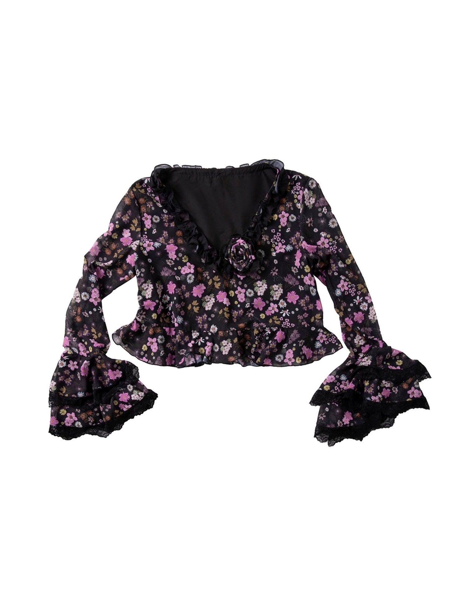 Dark Night Floral Shirt Set-Up