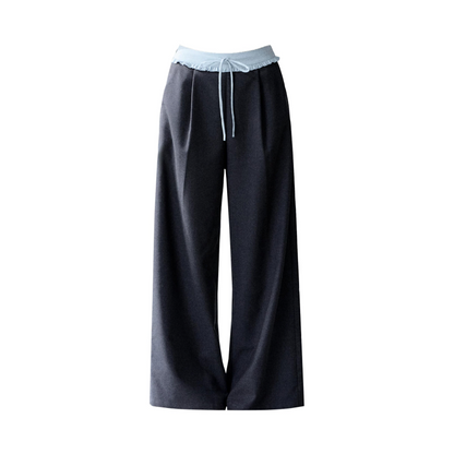 Color-Block Patchwork Top and Pants Set-Up