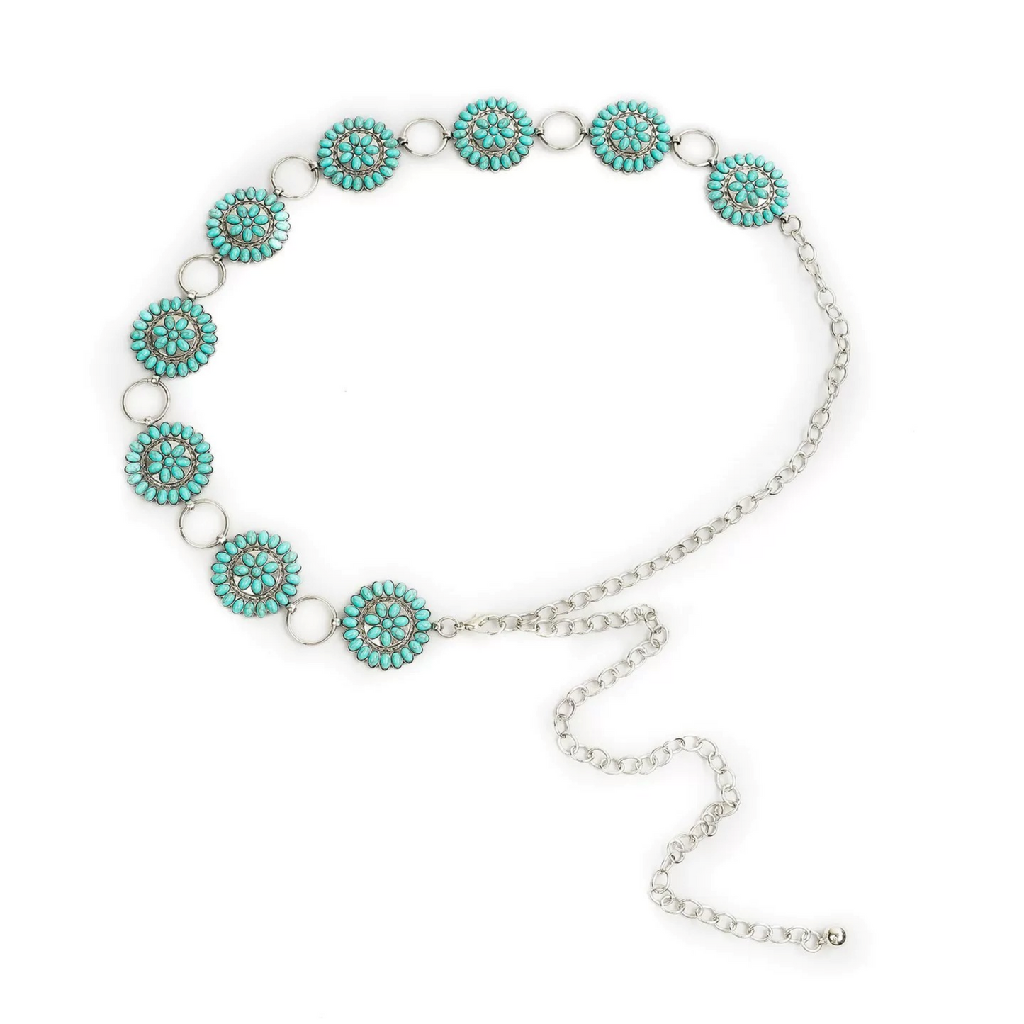 Turquoise Metal Waist Chain