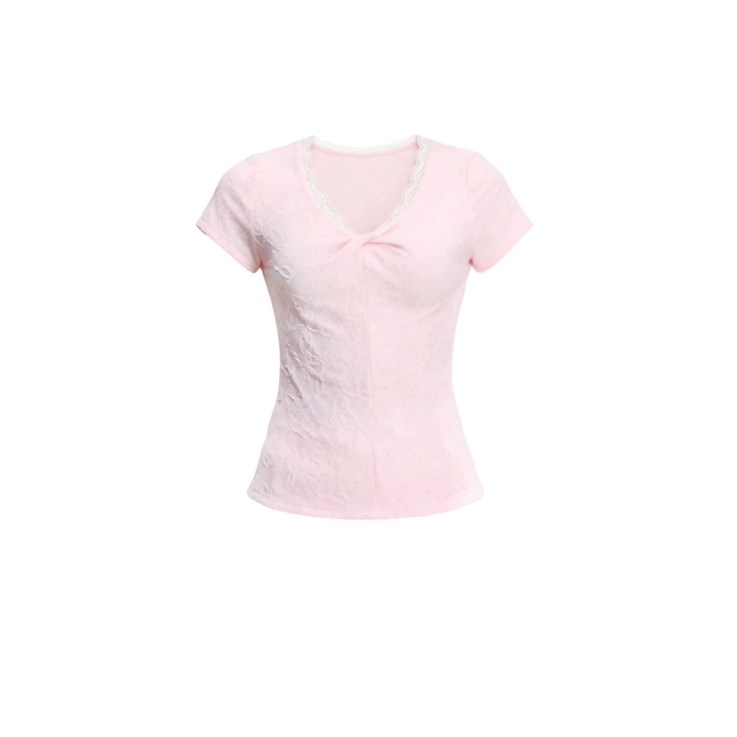 V-Neck Jacquard Textured Top