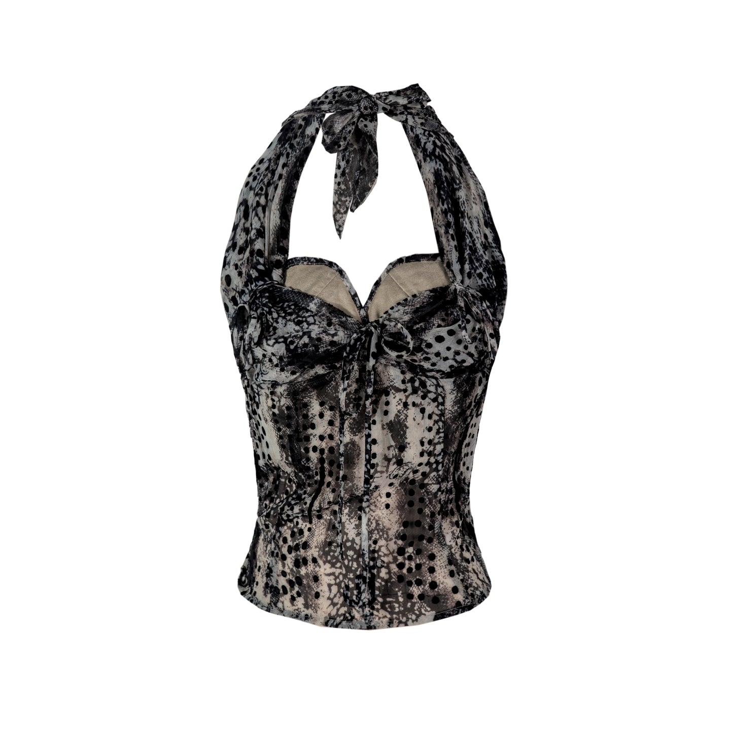 Leopard Chiffon Halterneck Camisole