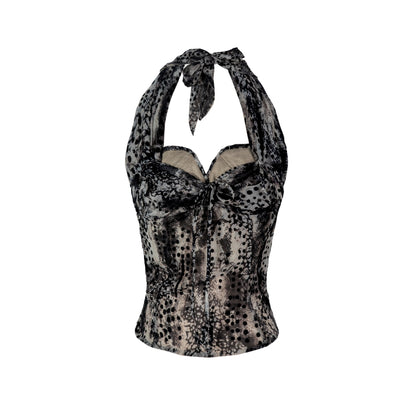 Leopard Chiffon Halterneck Camisole