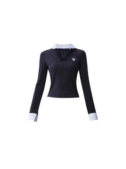 Love Letter Striped Pleated Skirt Set-Up