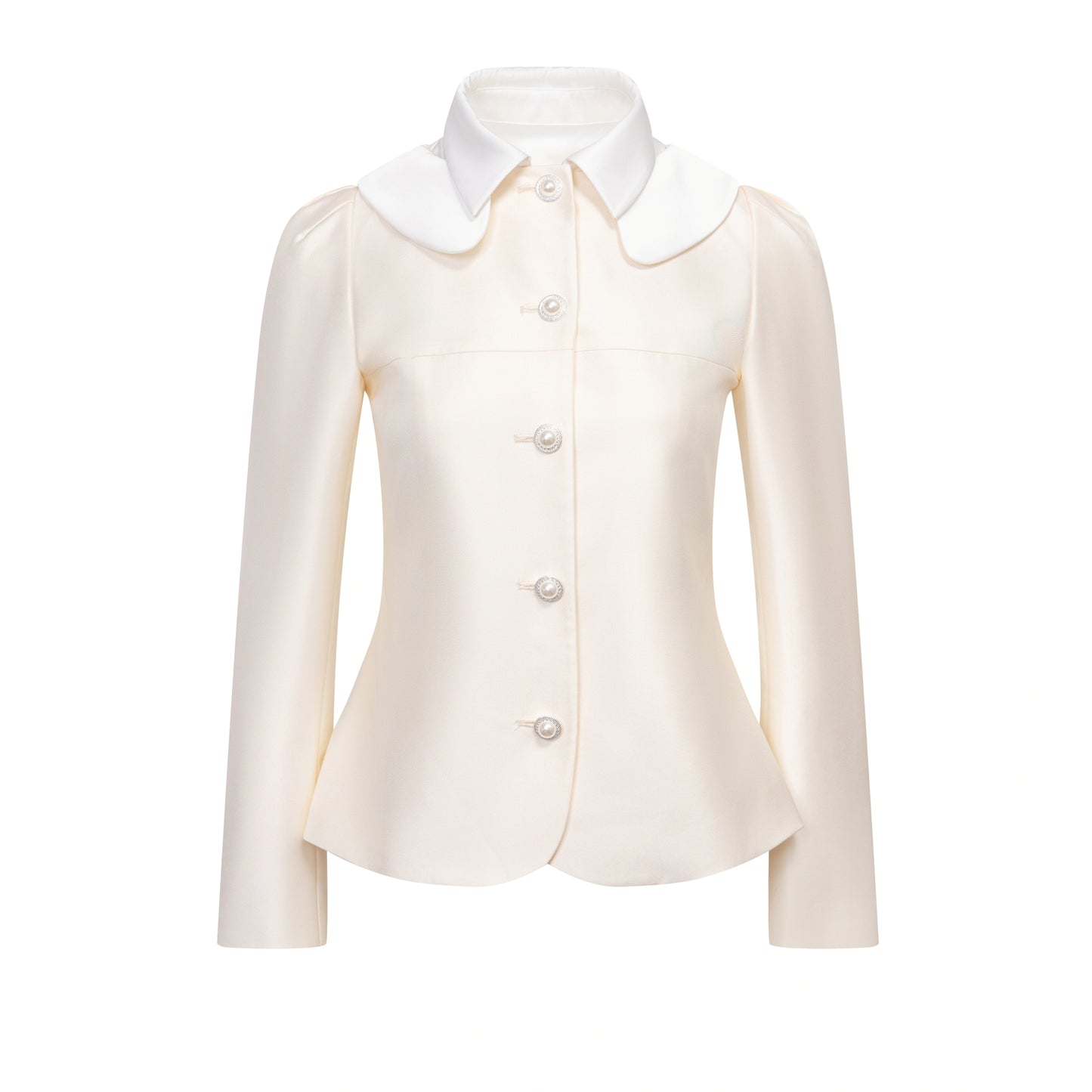 Satin Doll-Neck Jacket Set-Up