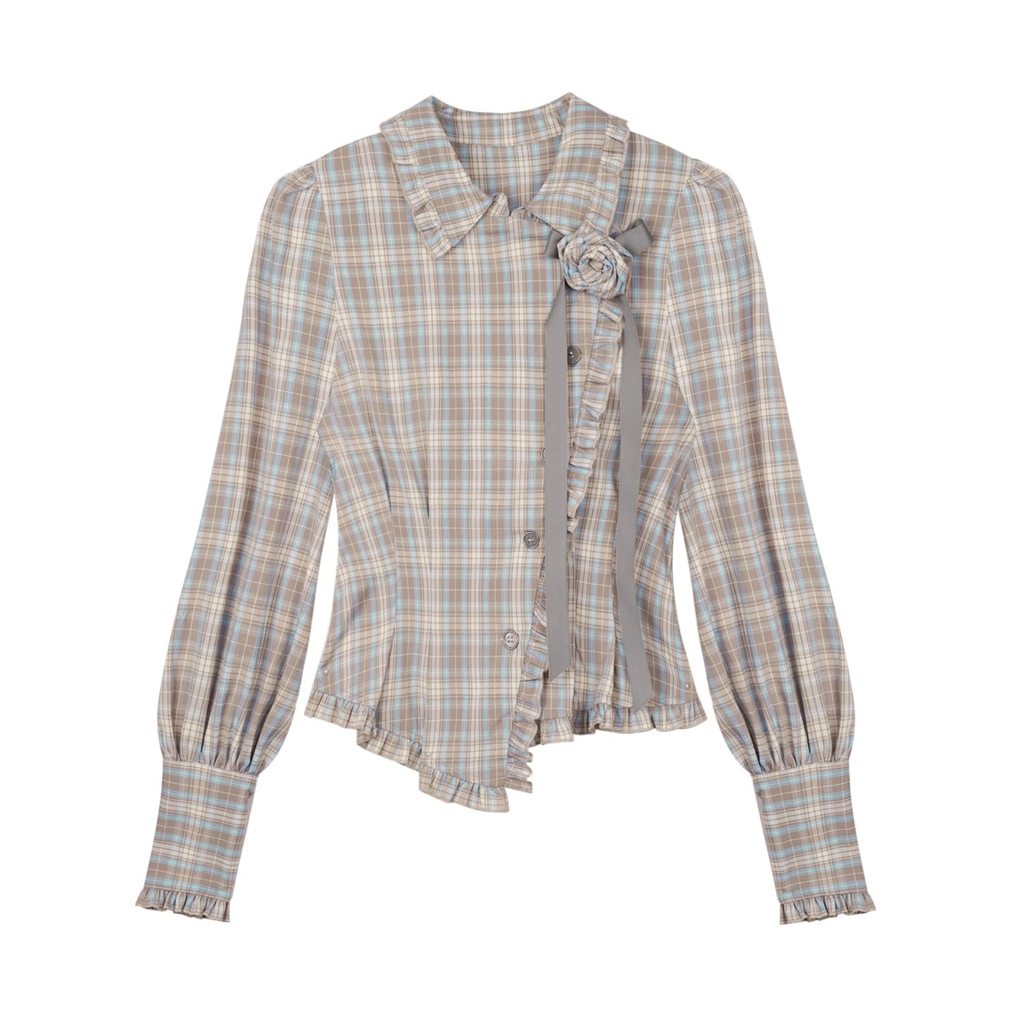 Rose Garden Girl Plaid Shirt