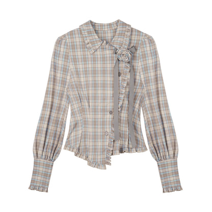 Rose Garden Girl Plaid Shirt
