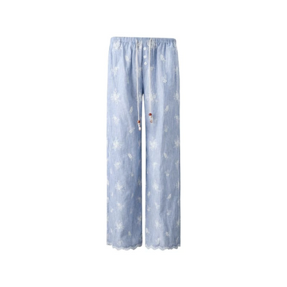 Gray-Blue Jacquard Halter Camisole and Shorts Set-Up