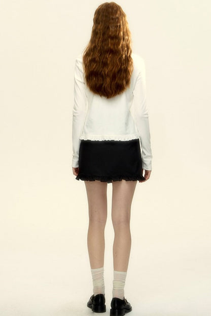 Temperament Black Asymmetric Skirt