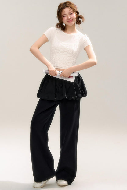 Stitch Design Loose Casual Pants