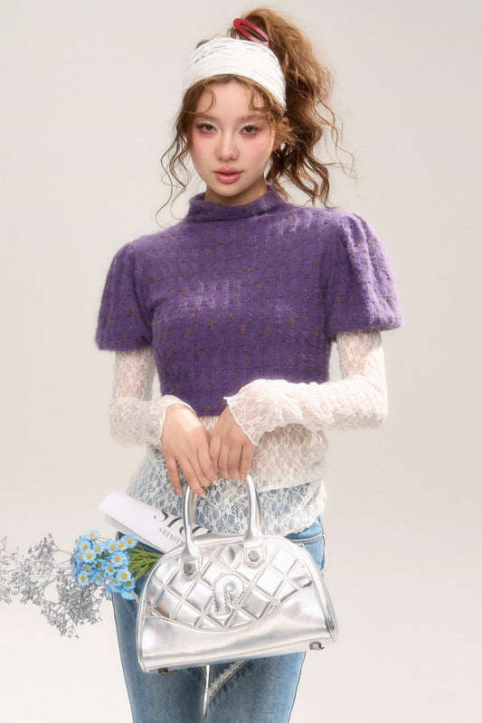 Slim Fit Half Sleeve Knit Top