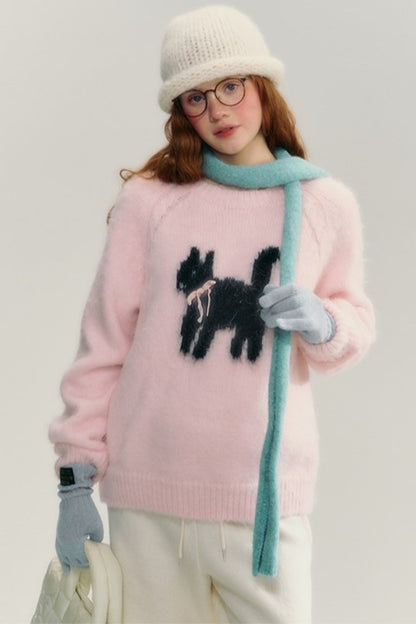 Cute Kitten Crew Neck Sweater