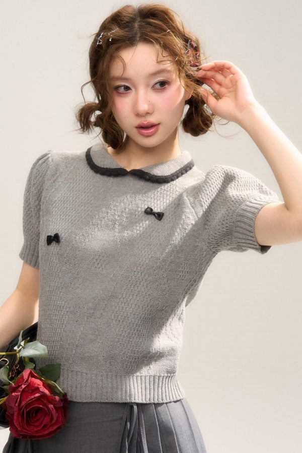 Slim Fit Polo Knit Top