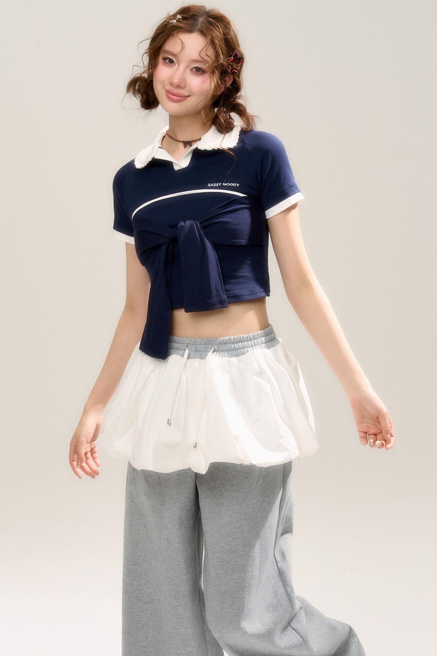 Stitch Design Loose Casual Pants