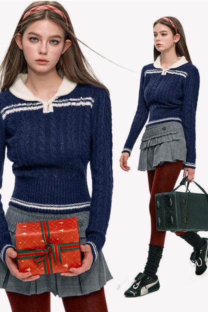 Doll Collar Knit Sweater