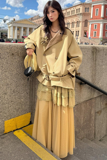 Vintage Irregular Mesh Cake Skirt