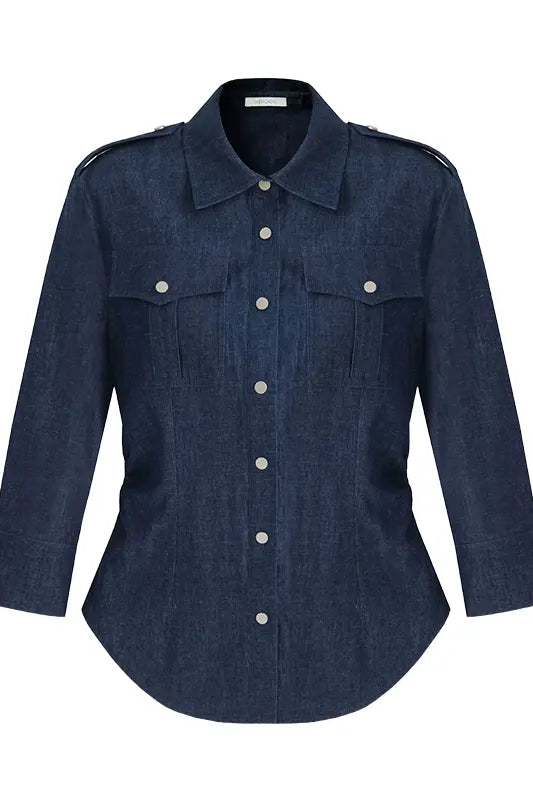 Dark Blue Slim-Fit Shirt