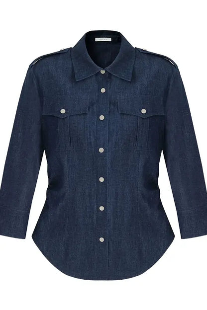 Dark Blue Slim-Fit Shirt