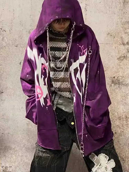 Purple punk hoodie