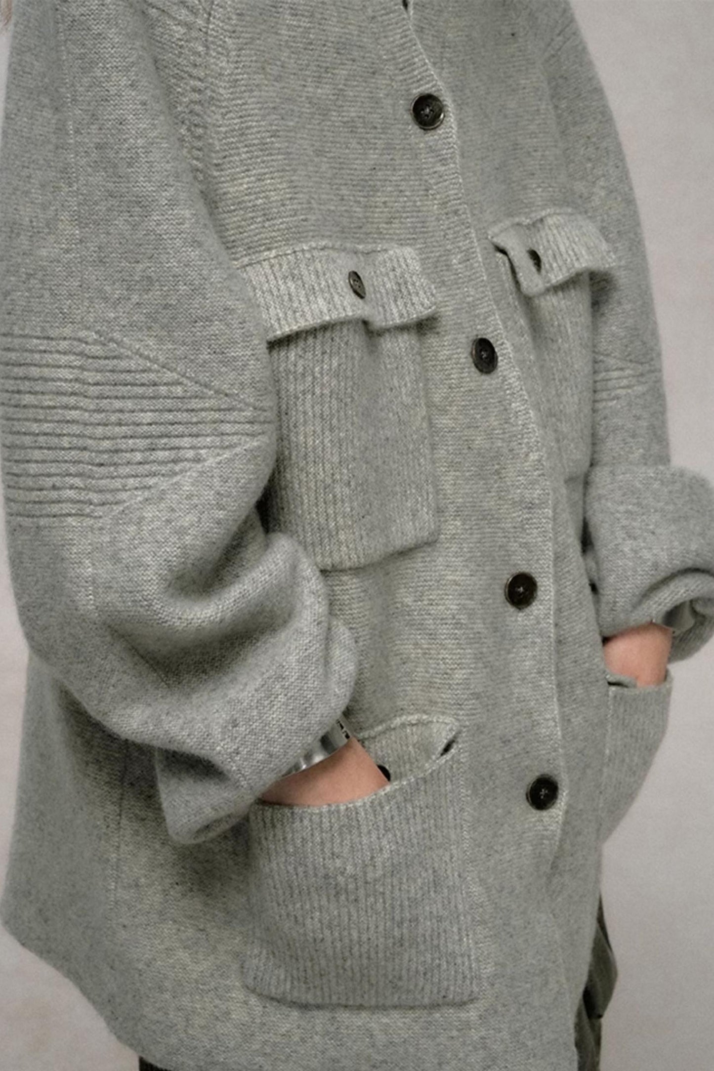 Raglan Sleeve Stand-Up Collar Coat