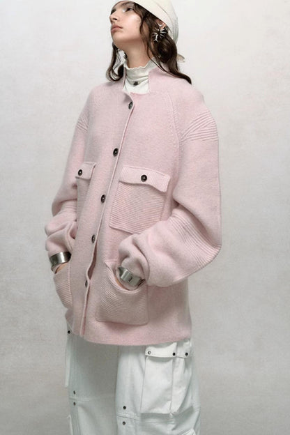 Raglan Sleeve Stand-Up Collar Coat