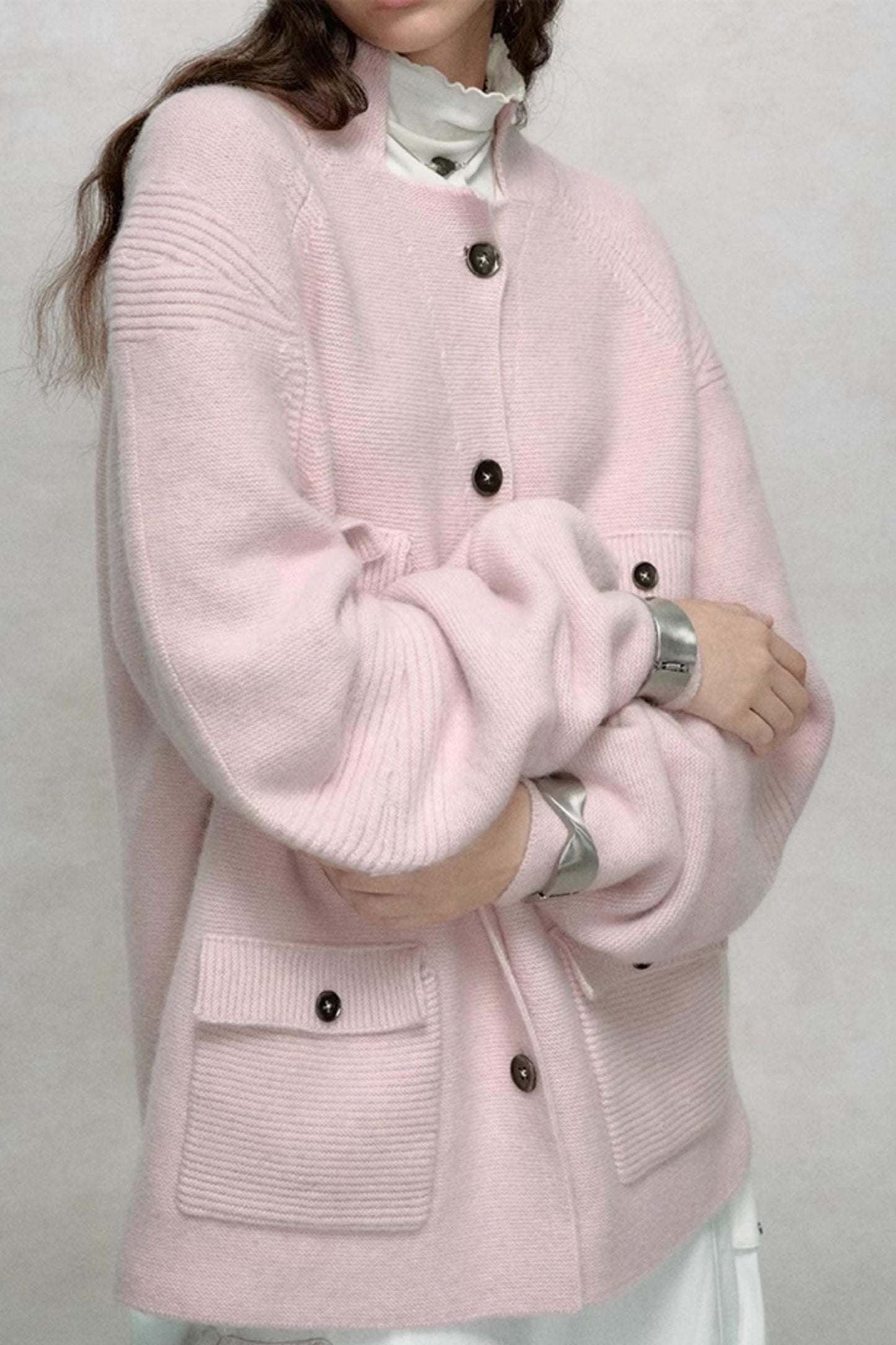 Raglan Sleeve Stand-Up Collar Coat