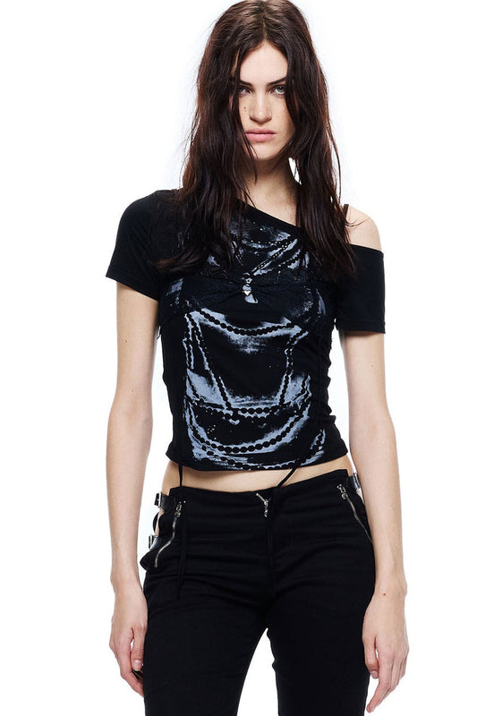 Lace Spliced Layered T-Shirt