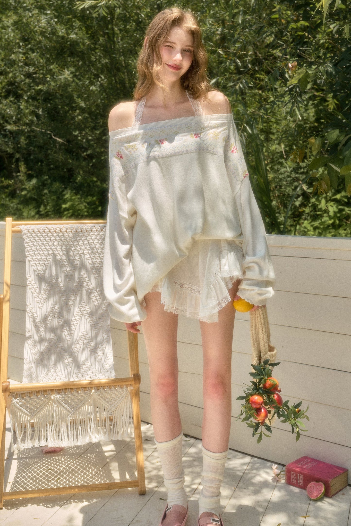 Apple Blossom Tube Top and Doll Shirt Two-Piece Set-Up